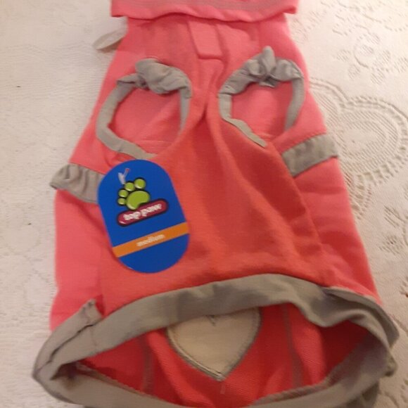 Top Paw (M) Pink w/Grey Trim Reflective Dog Suit. w/Hood. Fits Dogs 14" to 17". - Picture 4 of 4